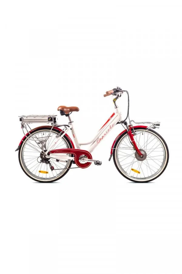 Bicikl Capriolo Classic e-bike belo-crveni 