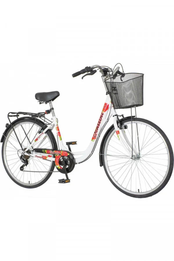 Bicikl gradski Venssini Rosemary belo rozi 26 17 