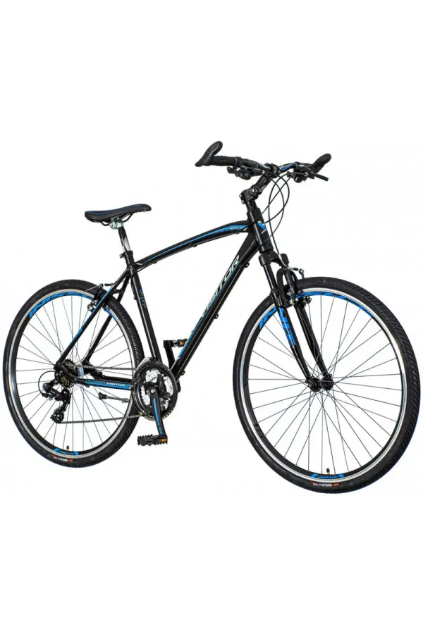 Bicikl Trekking Visitor Terra Man crno plavo sivi 20/28