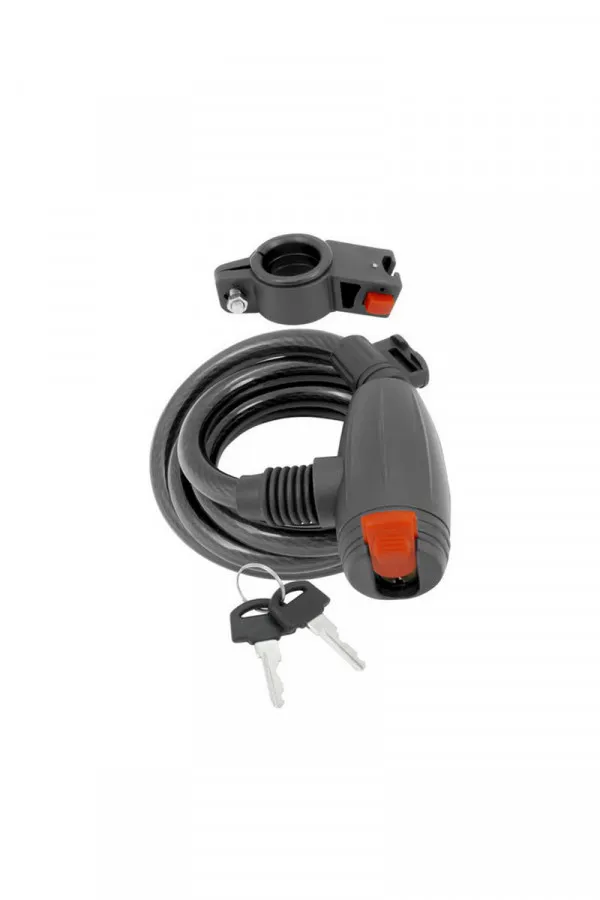 Brava za zaključavanje na ključ spiralna 10 x 1200 mm sa držacem crna 