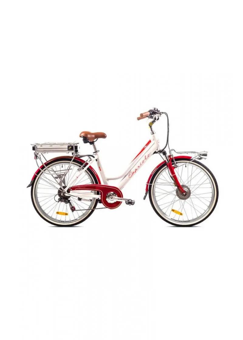 Bicikl Capriolo Classic e-bike belo-crveni 