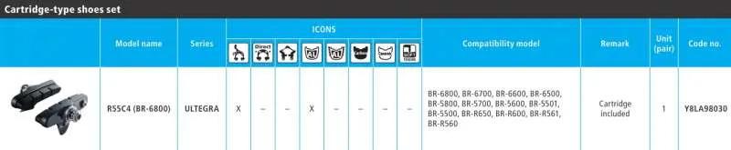 PAKNOVI SHIMANO R55C4 CARTRIDGE-TYPE 