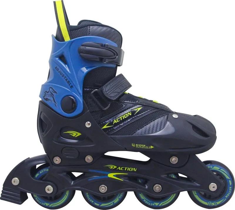 Roleri Action PW126B-C crno-plavi ABEC5 PU točkići 