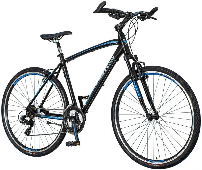 Bicikl Trekking Visitor Terra Man crno plavo sivi 20/28